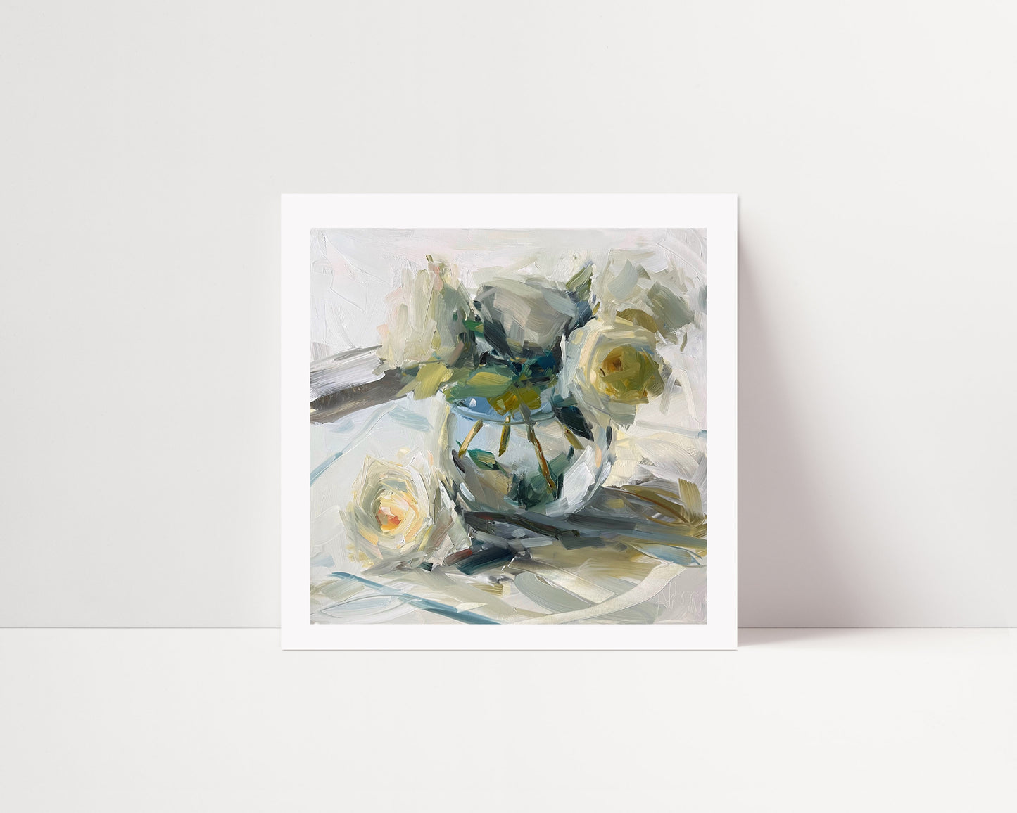 NEW! White Roses Archival Print, unframed