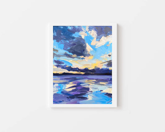 Icy Lake, Winter Archival Print, unframed