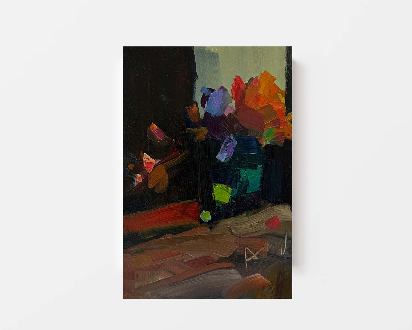 Orange Bouquet 6" x 4" Original Oil Painting, Unframed