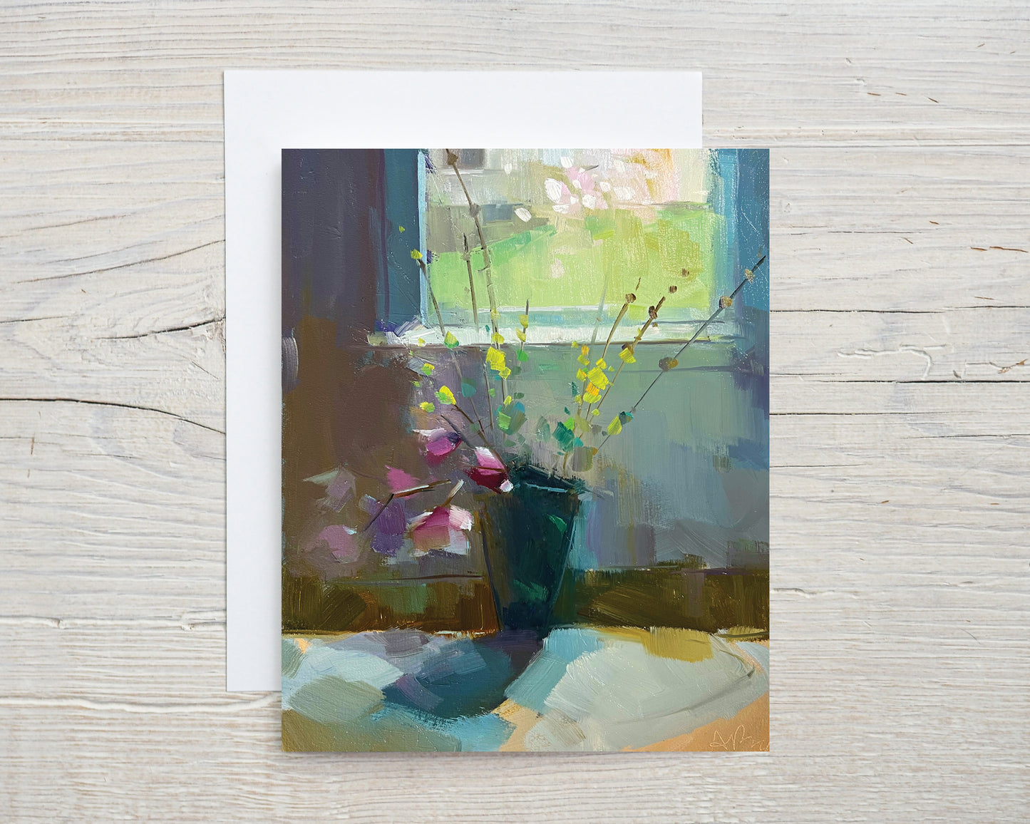 NEW Magnolia and Forsythia Branches, Set of 8 notecards and envelopes