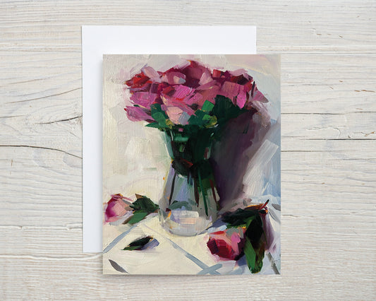 NEW Pink Rose Bouquet Notecards