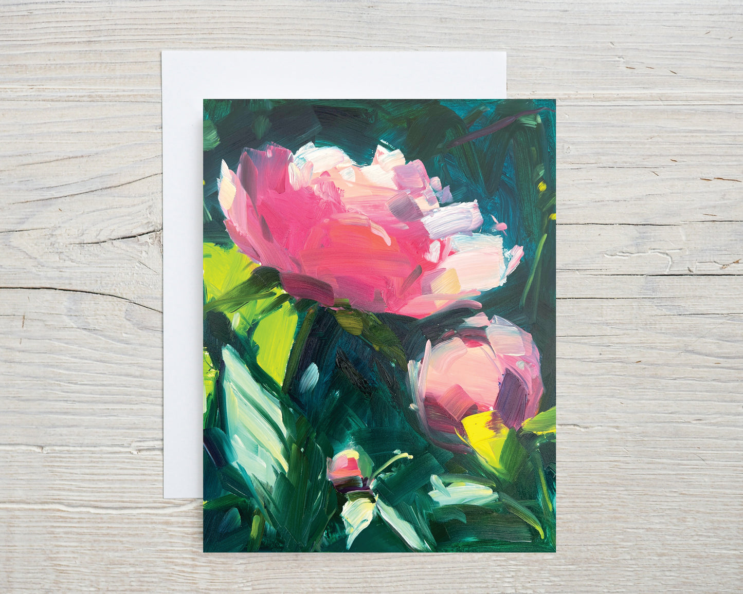 Pink Peonies in the Garden Notecards