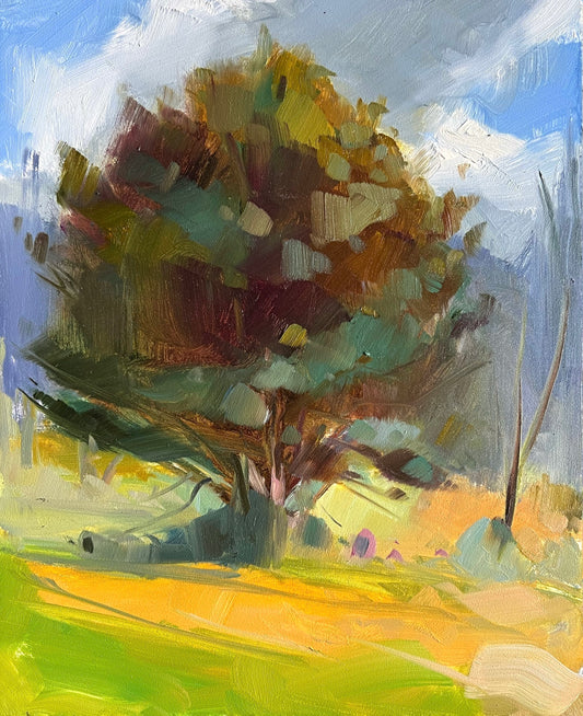 Lone Pine Tree, 10" x 8" Original Oil Painting, Unframed