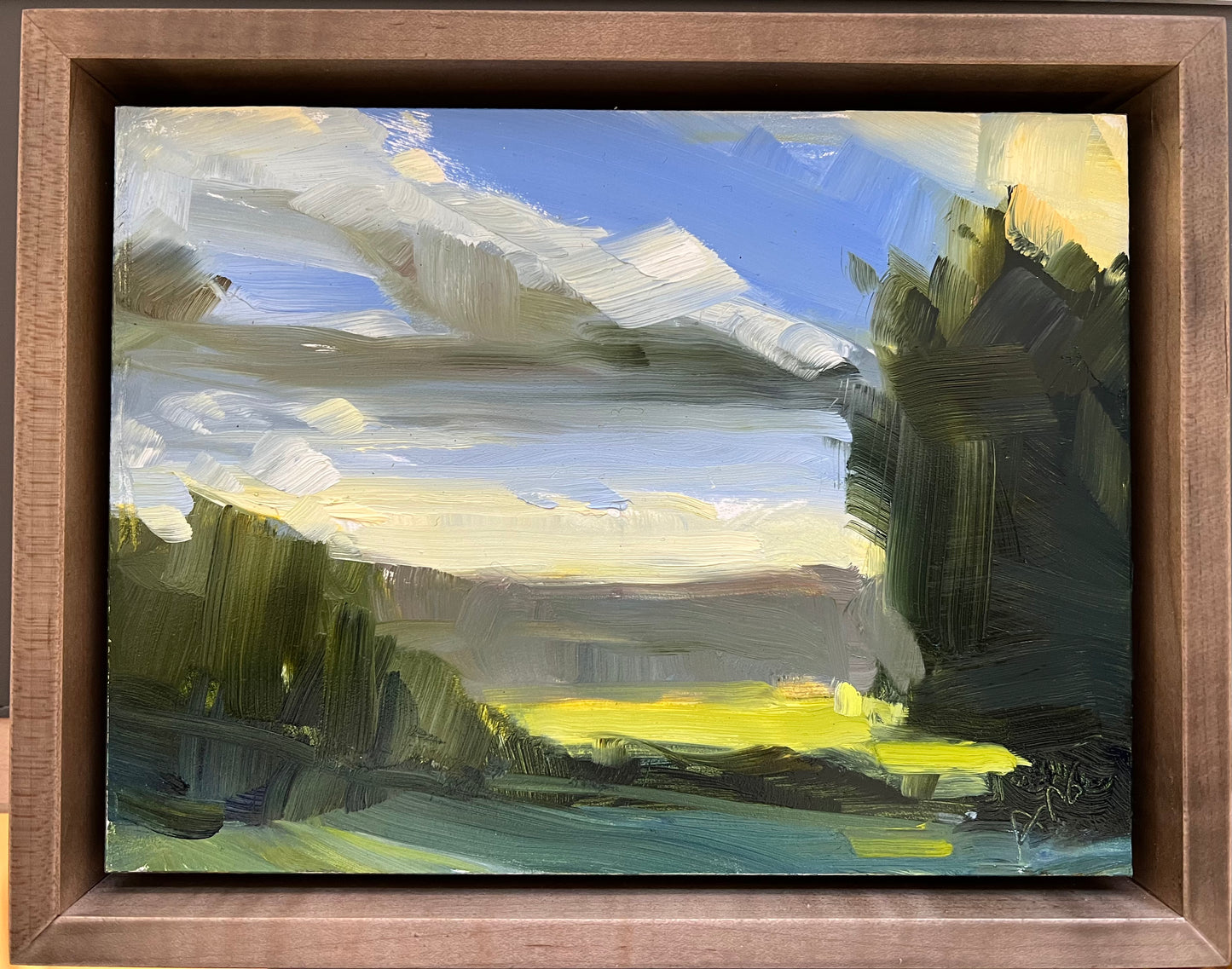 Late Fall Light, 8" x 6" x 1/8"  Original Oil Painting, Framed