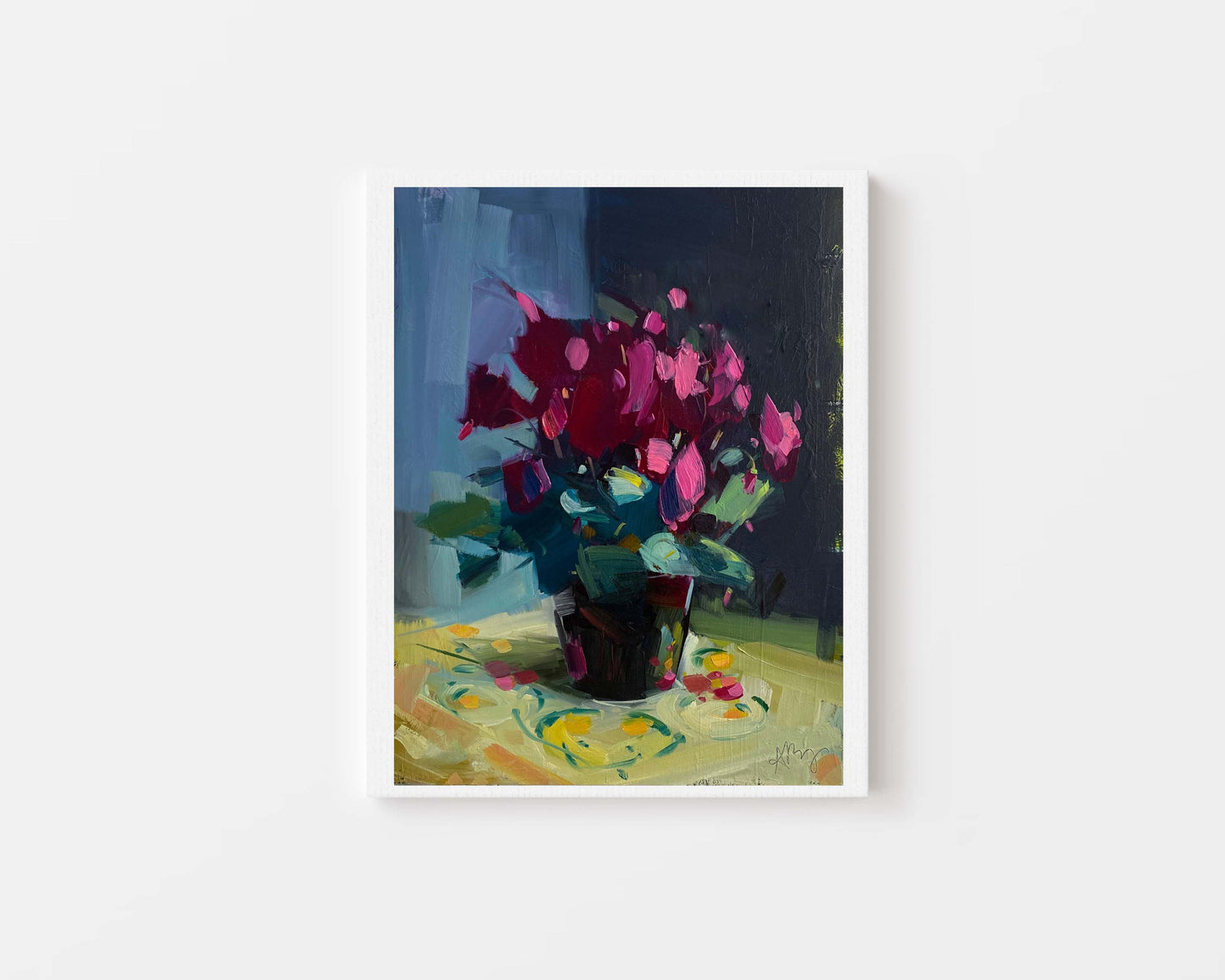 SALE Cyclamen and Cloth, Archival Print, unframed