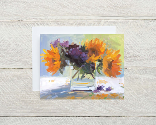 Autumn Sunflowers Note Card Set and Singles