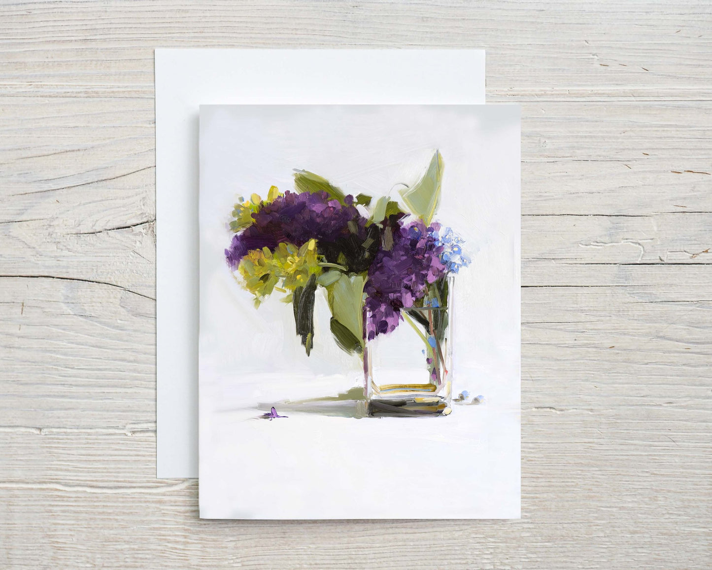 Lilacs, Forget Me Nots and Primrose Note Card Set (8 cards)
