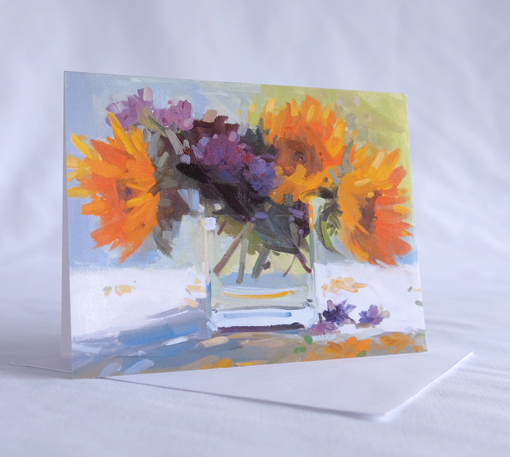 Autumn Sunflowers Note Card Set and Singles