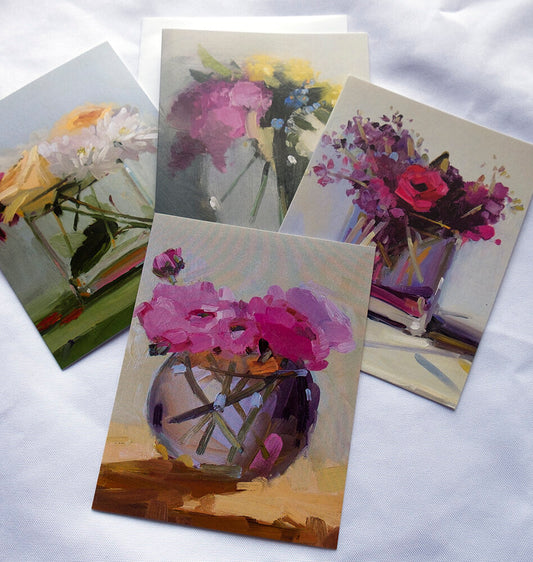 Proper Pinks Mixed Set Flower Note Cards