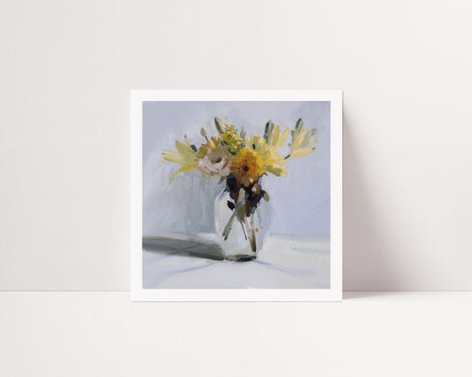 Yellow Gerbers and Lilies Archival Print, unframed