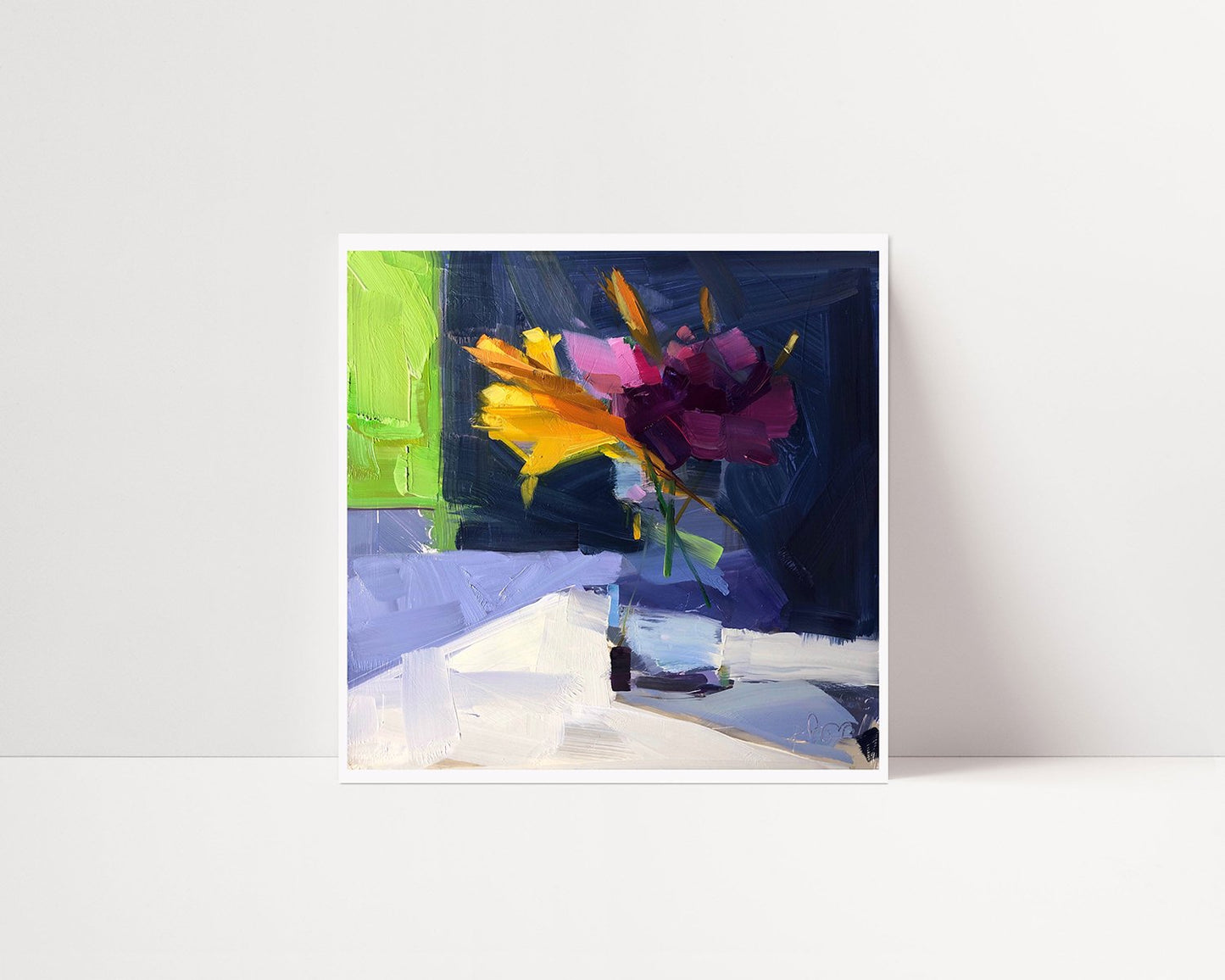 Stella D'oro and Peonies Archival Print, unframed